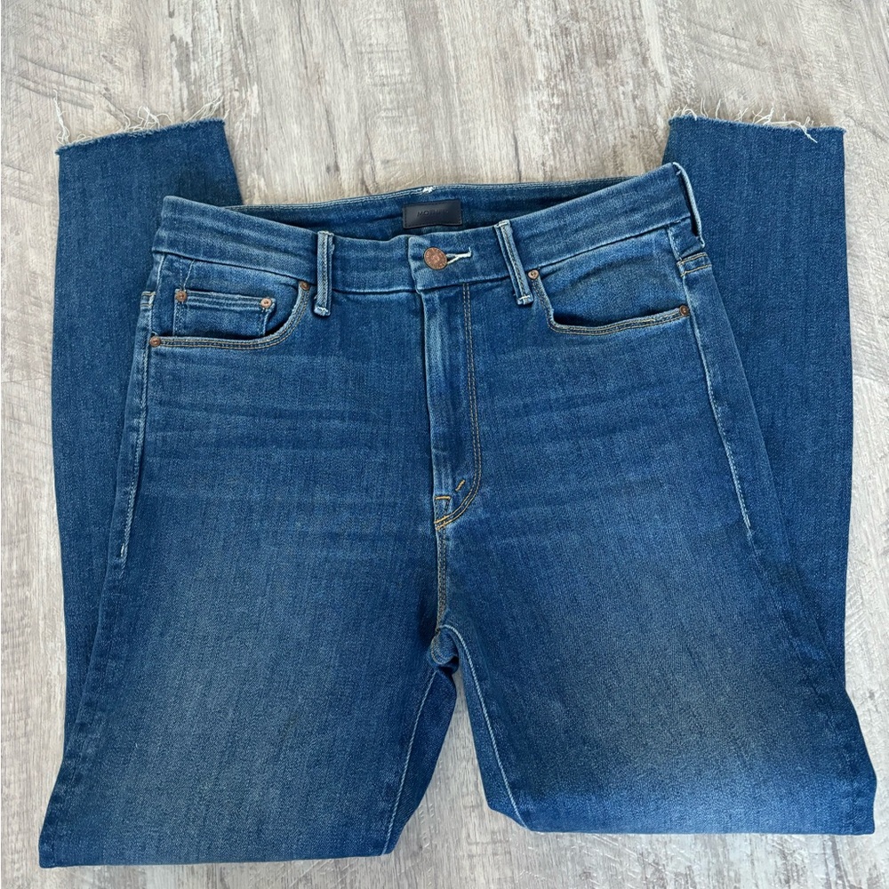 MOTHER High Rise Blue Jeans